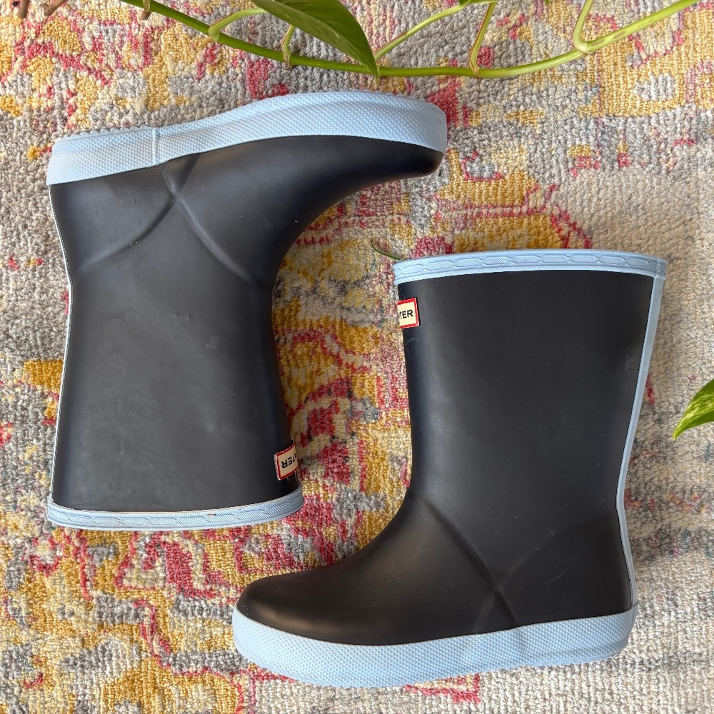 Kids Navy Hunter Rain Boots UK11 US12